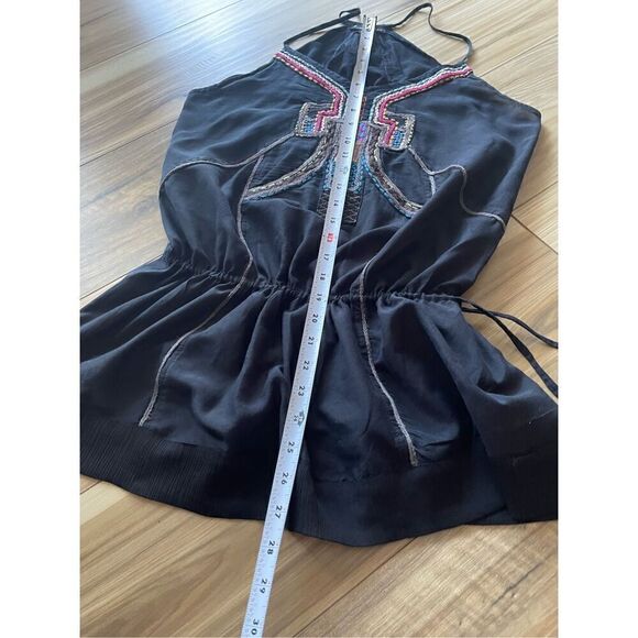 TWENTY ONE Multicolor Embroidery Black Top - Picture 7 of 9